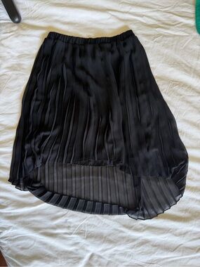 Michael Kors Black Pleated High-Low Skirt